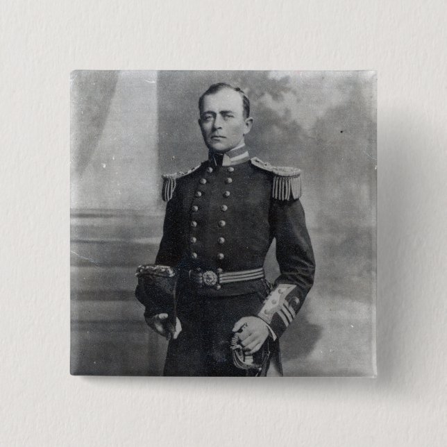 Captain Robert Falcon Scott 2 Inch Square Button (Front)