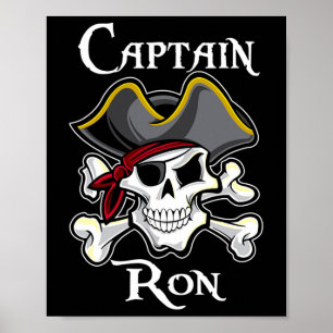 Captain Ron Vintage Personalized Pirate Boating Pi Poster
