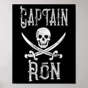 Captain Ron Vintage Personalized Pirate Boating Poster
