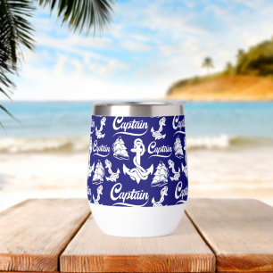 Captain Sailboat Anchor Nautical Design