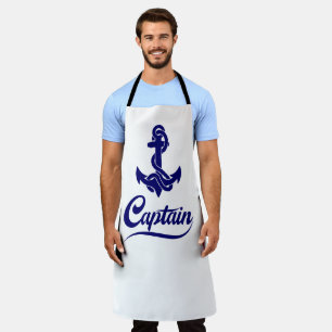 Captain Sailboat Anchor Nautical Design Apron