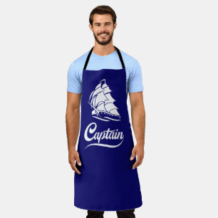 Captain Sailboat Anchor Nautical Design Apron