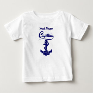 Captain Sailboat Anchor Nautical Design Baby T-Shirt