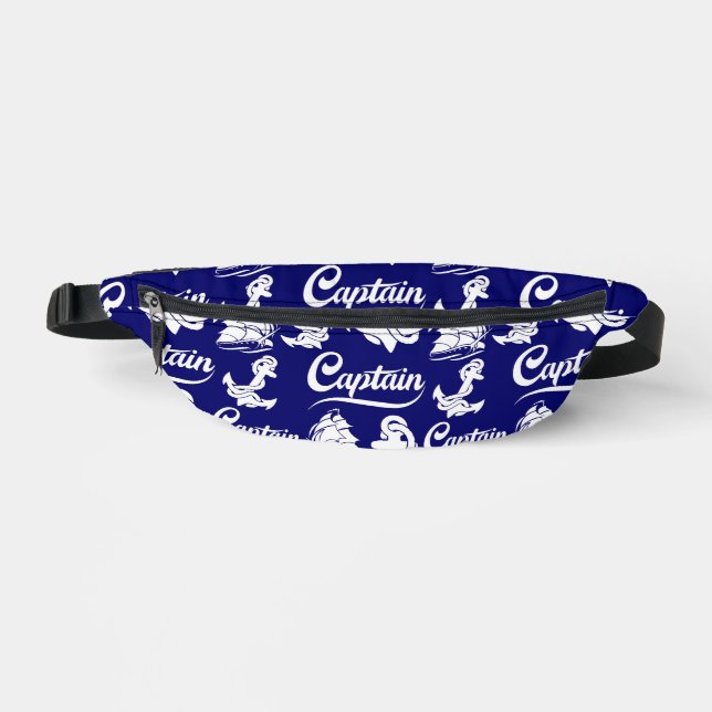 Captain Sailboat Anchor Nautical Design Fanny Pack (Front)