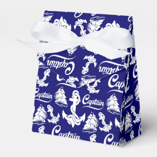 Captain Sailboat Anchor Nautical Design Favor Box