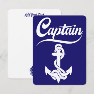 Captain Sailboat Anchor Nautical Design Holiday Card