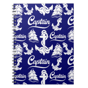 Captain Sailboat Anchor Nautical Design Notebook