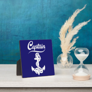 Captain Sailboat Anchor Nautical Design Plaque
