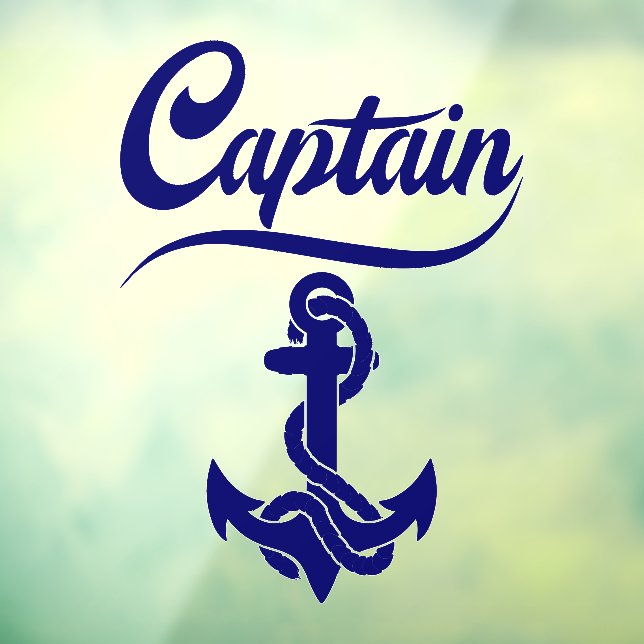 Captain Sailboat Anchor Nautical Design Window Cling (Sheet 3)