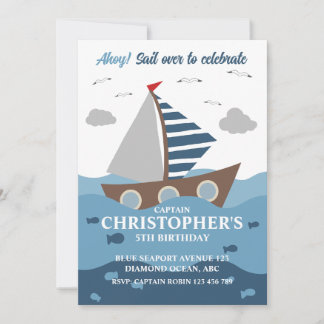 CAPTAIN SAILOR BIRTHDAY INVITATION