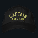 Captain - Sailor customizable Embroidered Hat<br><div class="desc">Embroidered Captain sailor customizable cap .. ideal for sailors .. personalize with your own custom text for FREE .. from Ricaso</div>