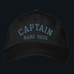 Captain - Sailor customizable Embroidered Hat<br><div class="desc">Embroidered Captain sailor customizable cap .. ideal for sailors .. personalize with your own custom text for FREE .. from Ricaso</div>