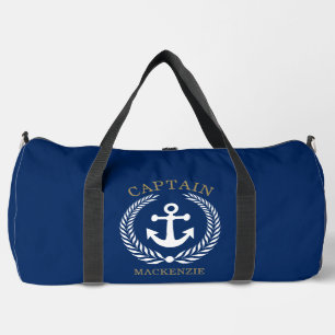 Captain Sailor Personalized Anchor Duffle Bag
