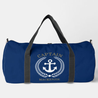Captain Sailor Personalized Anchor Duffle Bag