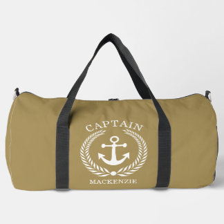 Captain Sailor Personalized Anchor Duffle Bag