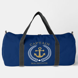 Captain Sailor Personalized Anchor Duffle Bag