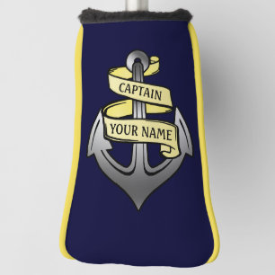 Captain Ship Boat Anchor   Personalized Name Golf Head Cover