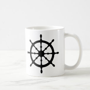 captain ship steering wheel coffee mug
