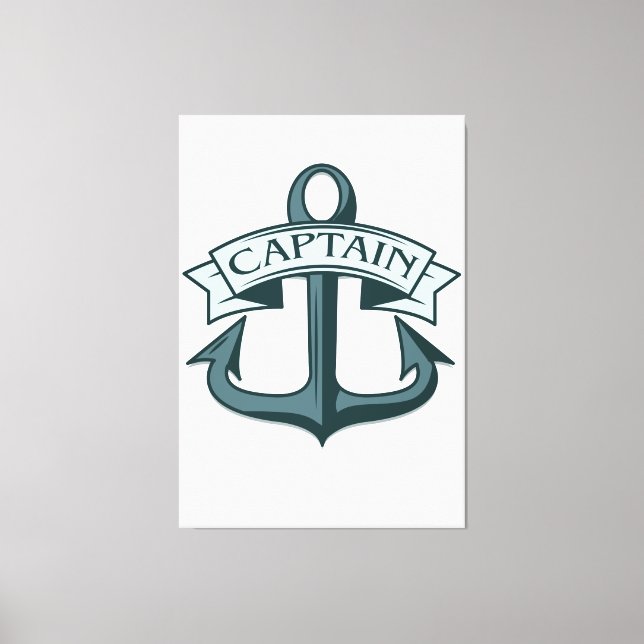 Captain Ships Anchor Canvas Print (Front)