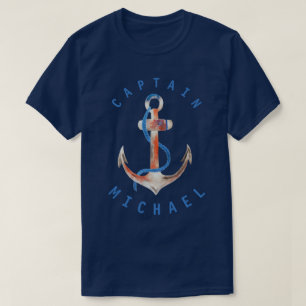Captain Shirt Watercolor Anchor Personalized