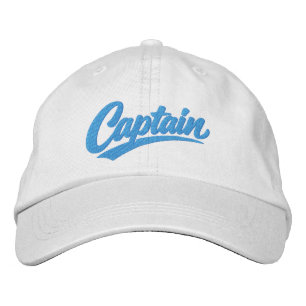 Captain Simple Bold Typography Style Embroidered Hat