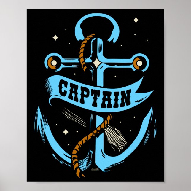 Captain Skipper Ship Lover Boat Owner  Poster (Front)