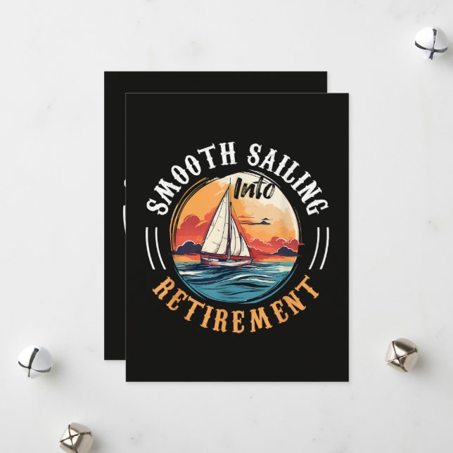 Captain Smooth Sailing into Retirement Holiday Card (Front/Back In Situ)