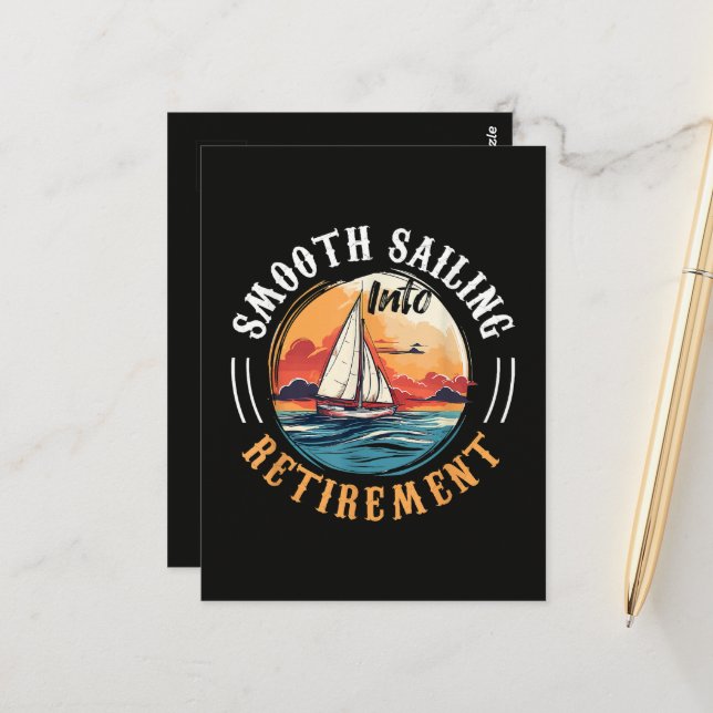 Captain Smooth Sailing into Retirement Postcard (Front/Back In Situ)