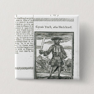 Captain Teach, Alias Black Beard 2 Inch Square Button