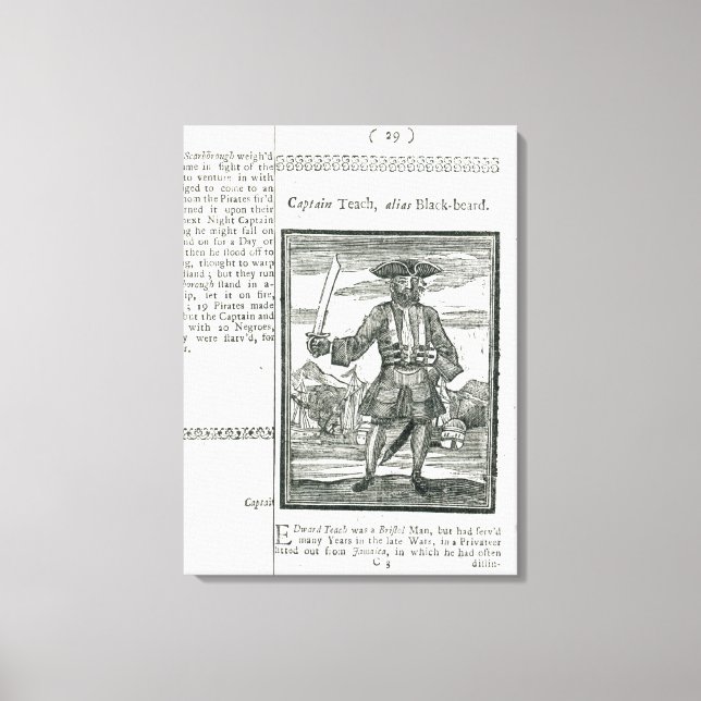 Captain Teach, Alias Black Beard Canvas Print (Front)