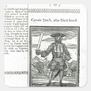 Captain Teach, Alias Black Beard Square Sticker