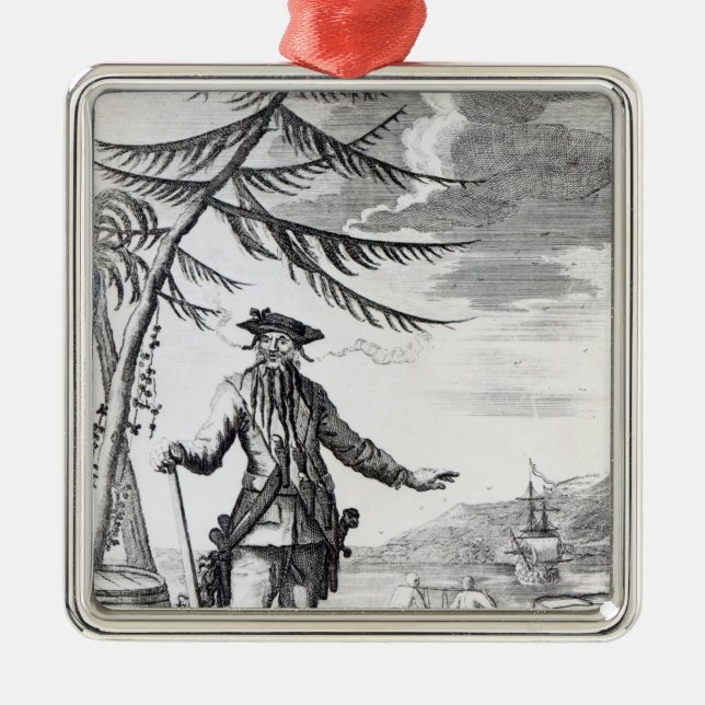 Captain Teach, commonly called Blackbeard Metal Ornament (Front)