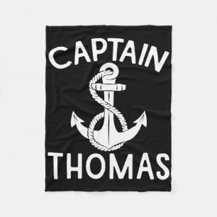 Captain Thomas Anchor Yacht Boating Ship Boat  Fleece Blanket
