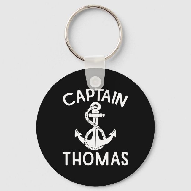 Captain Thomas Anchor Yacht Boating Ship Boat  Keychain (Front)
