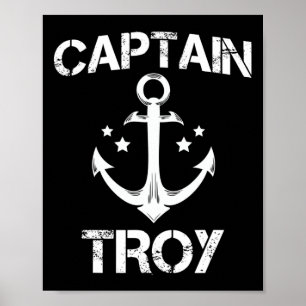 Captain Troy Funny Birthday Personalized Name Boat Poster