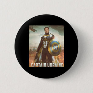 Captain Ukraine Fight Pray For Ukraine I Stand Wit 2 Inch Round Button
