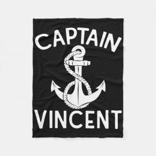 Captain Vincent Yacht Ship Anchor Boating Boat Fleece Blanket