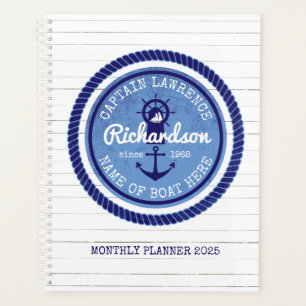 Captain Vintage Nautical Rope Anchor Helm Boat Planner