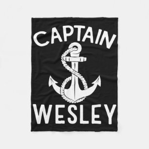 Captain Wesley Anchor Ship Boating Yacht Boat Fleece Blanket