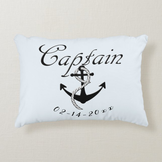 Captain with Anchor Accent Pillow (Front)