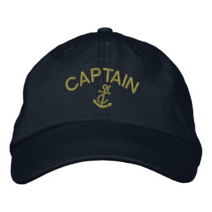 Captain With Anchor Embroidered Hat