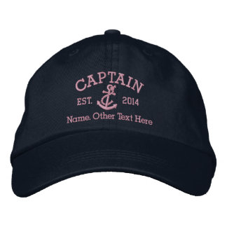 Captain With Anchor Personalized Embroidered Hat