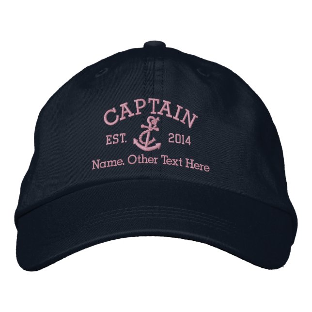 Captain With Anchor Personalized Embroidered Hat (Front)