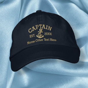 Captain With Anchor Personalized Embroidered Hat