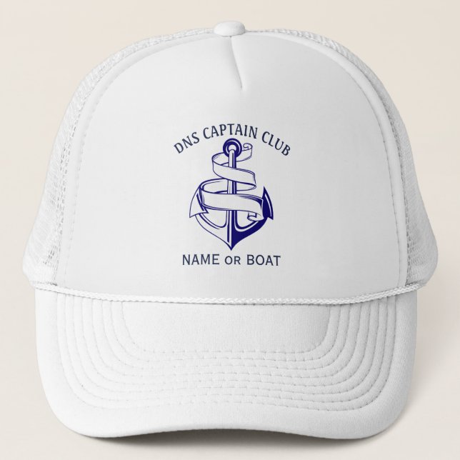 Captain Your Boat Name  Trucker Hat (Front)