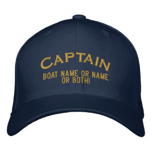Captain Your Boat Name Your Name or Both! Embroidered Hat