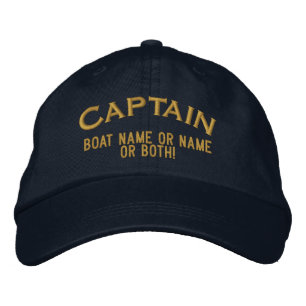 Captain Your Boat Name Your Name or Both! Embroidered Hat