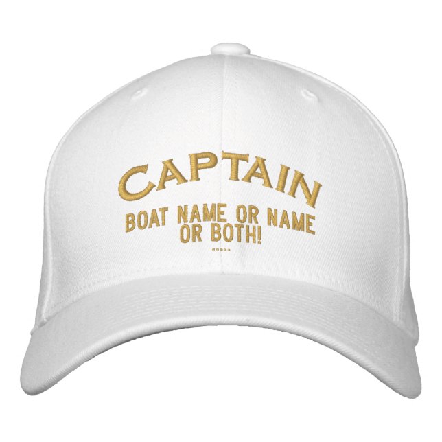 Captain Your Boat Name Your Name or Both! Embroidered Hat (Front)