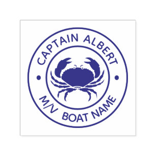 Captain Your Name Crab Self Inking Stamp