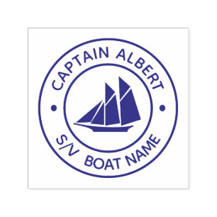 Captain Your Name Schooner Self Inking Stamp